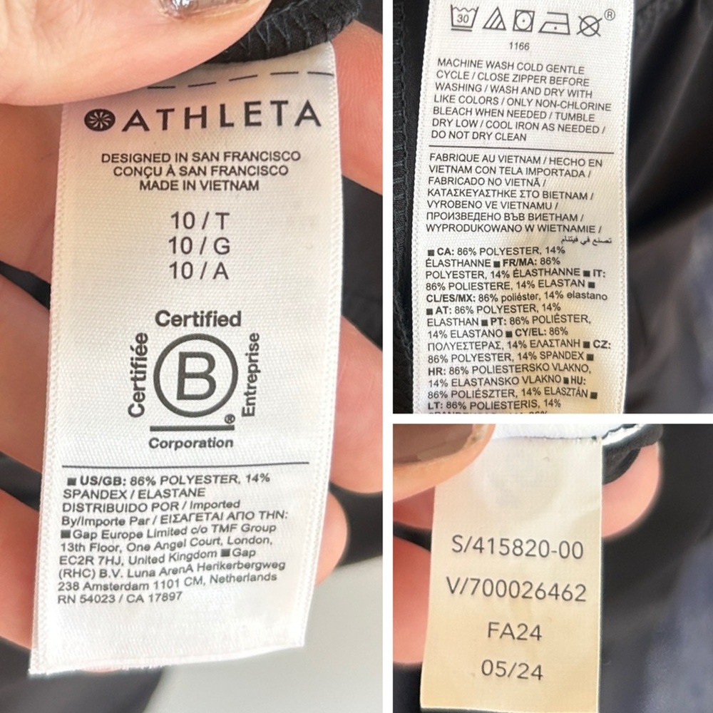 ATHLETA Brooklyn Long Sleeve Jumpsuit Black Utility Cargo Outdoor Travel 10 Tall - Picture 16 of 16